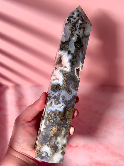 high quality moss agate statement tower 1