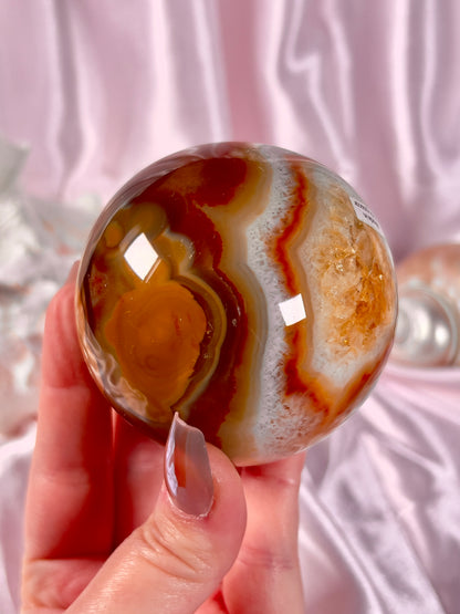 Funky Yellow and Red Carnelian Sphere