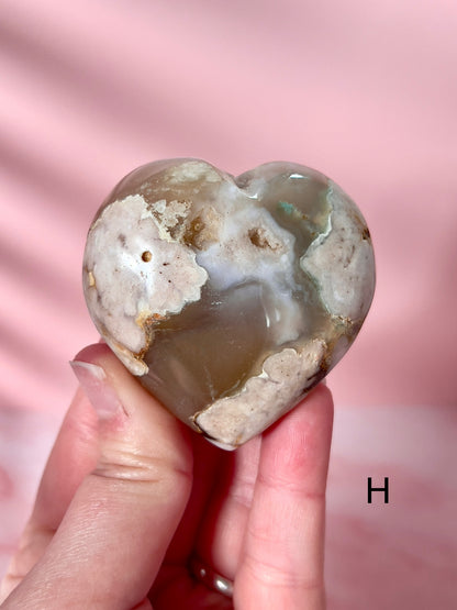 Flower Agate Hearts from Madagascar - Choose Your Own