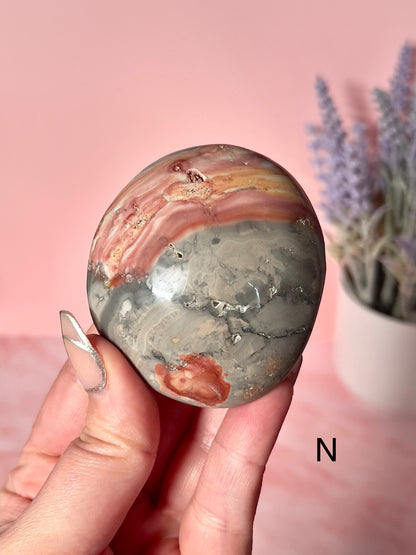 Beautiful Sea Jasper Crystal Palm Stones - Choose Your Own