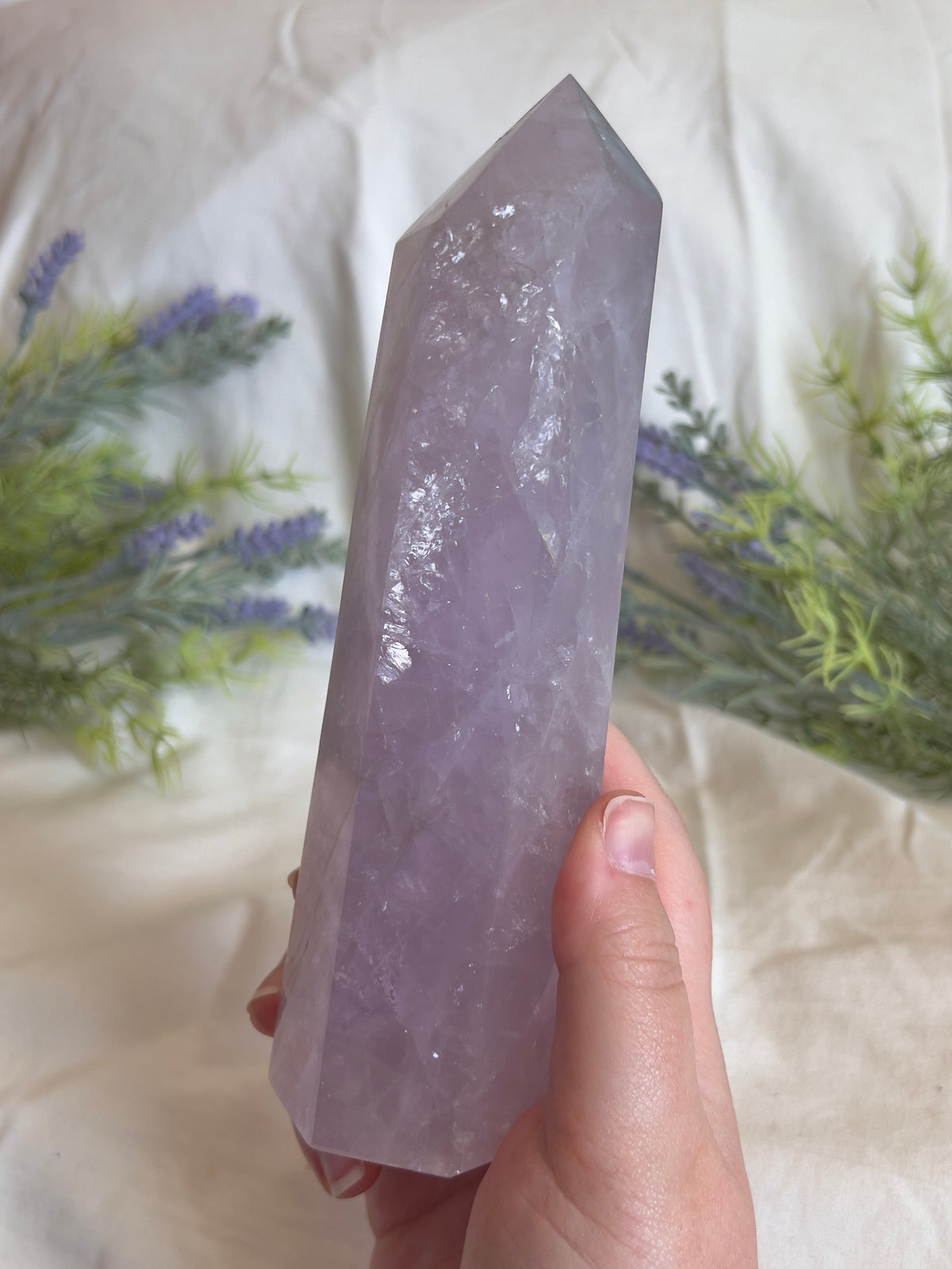 Lavender Rose Quartz Tower “J”