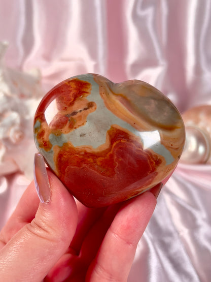 Pastel Polychrome Jasper Heart