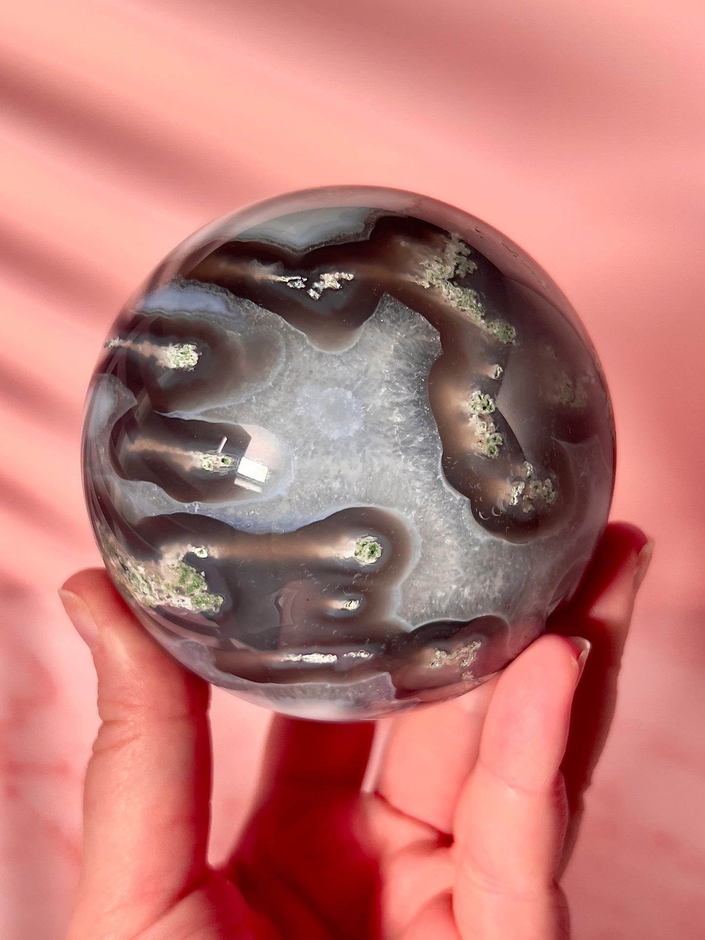 moody moss agate statement sphere