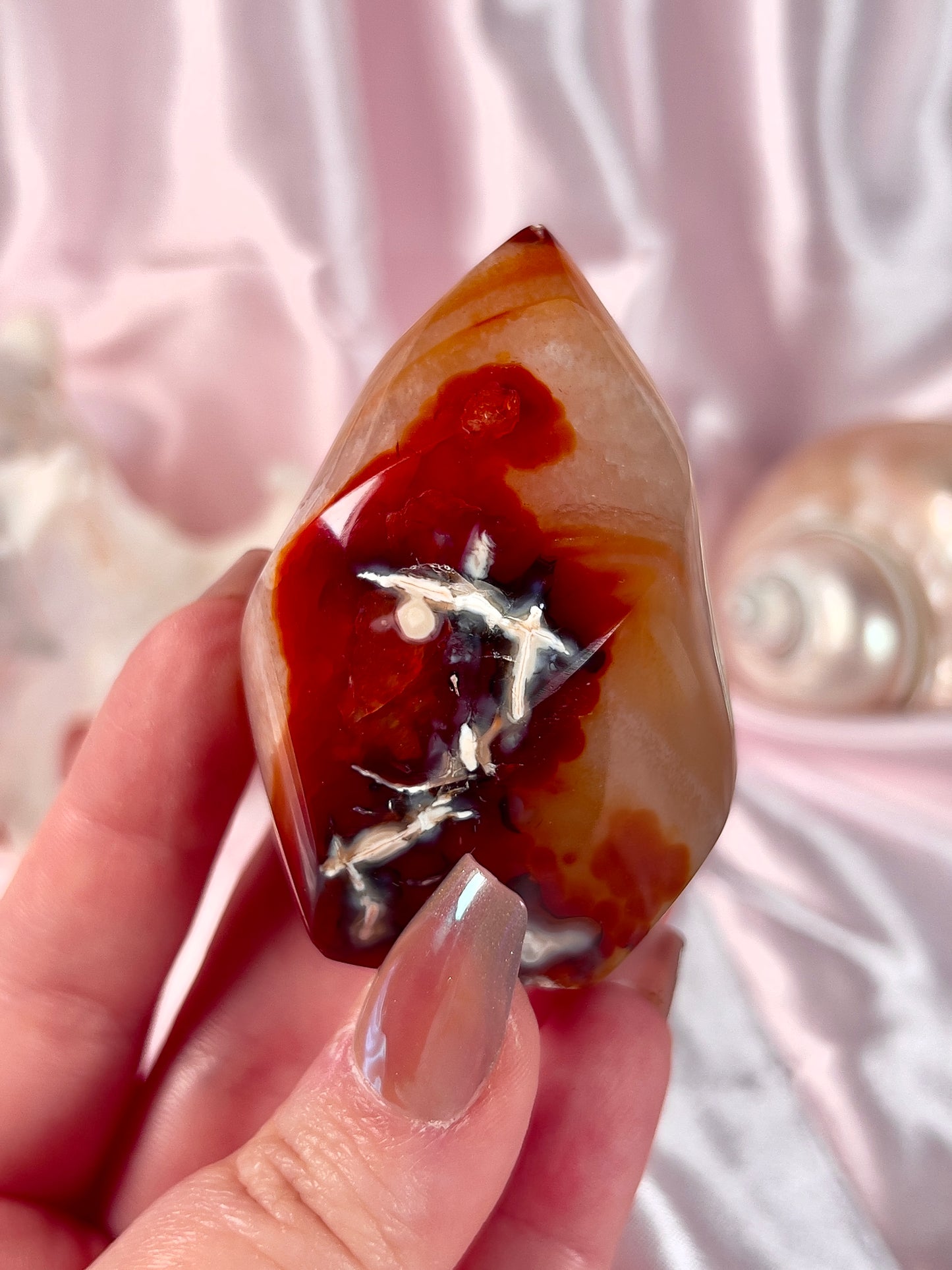 Banded Carnelian Flame Mixed with Orca Agate
