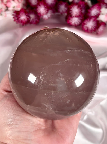 Large Dark & Juicy Star Rose Quartz Sphere - 2.6 lb