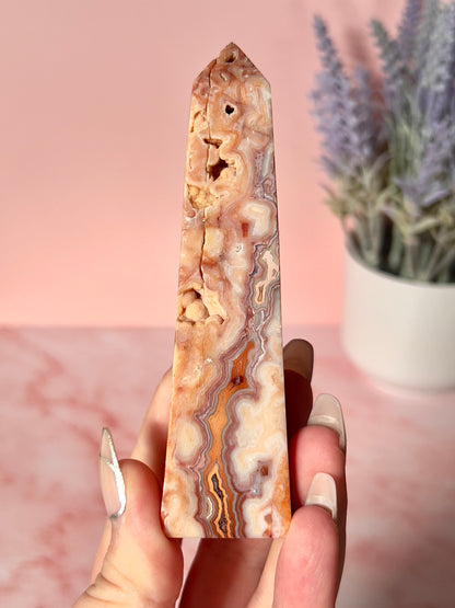 Gorgeous Rare Pink Crazy Lace Agate