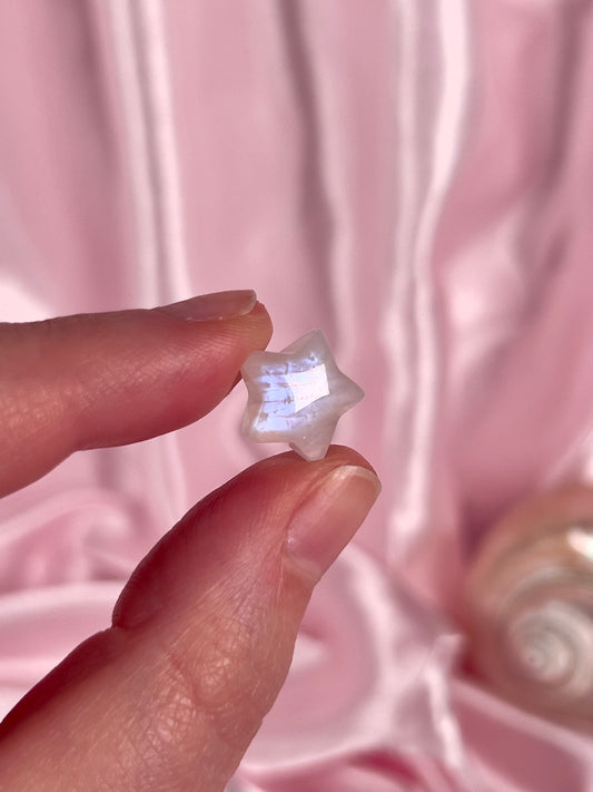Mini High Quality Rainbow Moonstone Stars