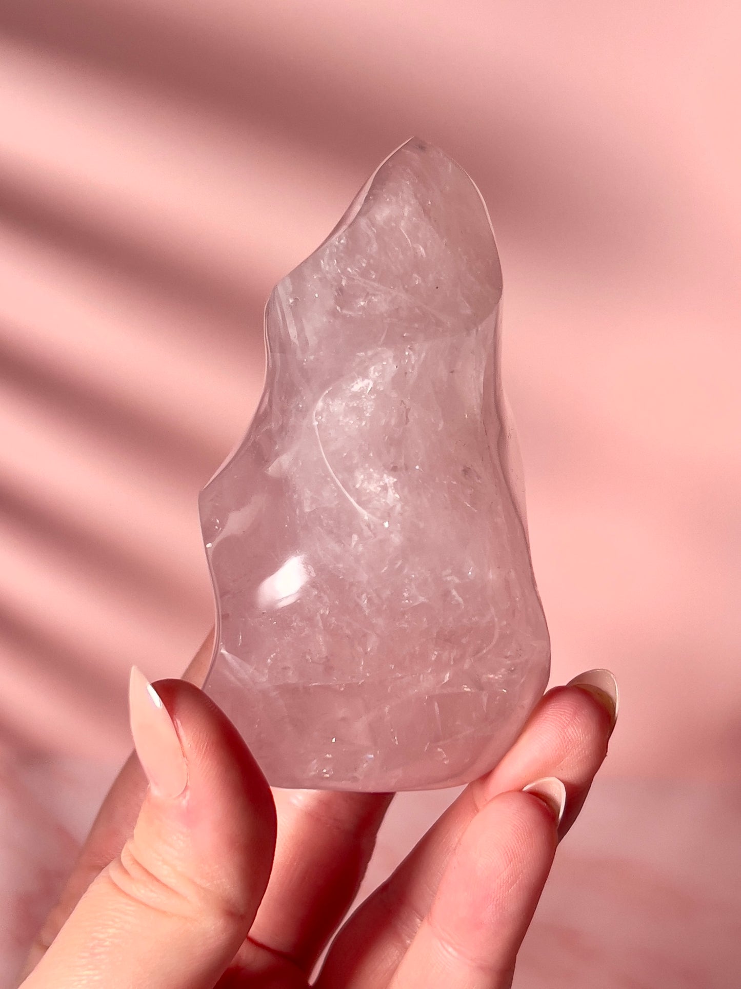 Gemmy Star Rose Quartz Flame