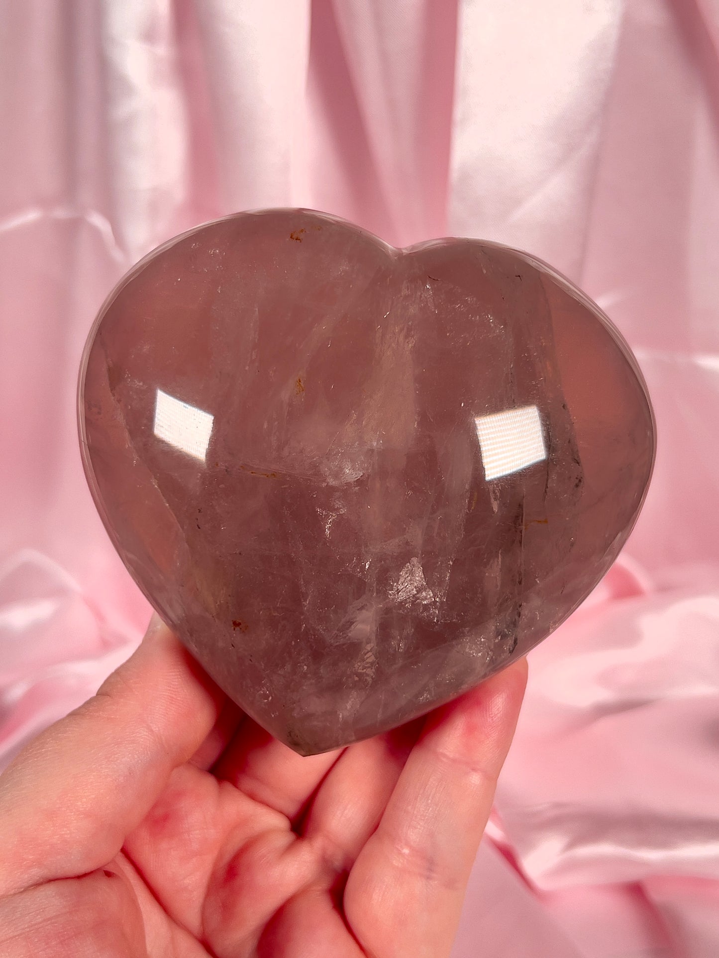 Juicy Dark Rose Quartz Heart Mixed With Pyrite