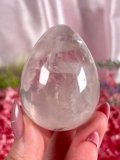 Rainbow Star Rose Quartz Egg