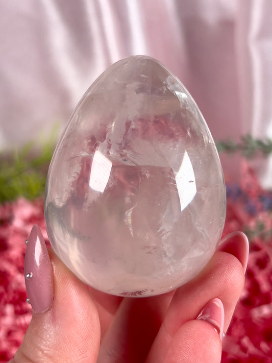 Rainbow Star Rose Quartz Egg