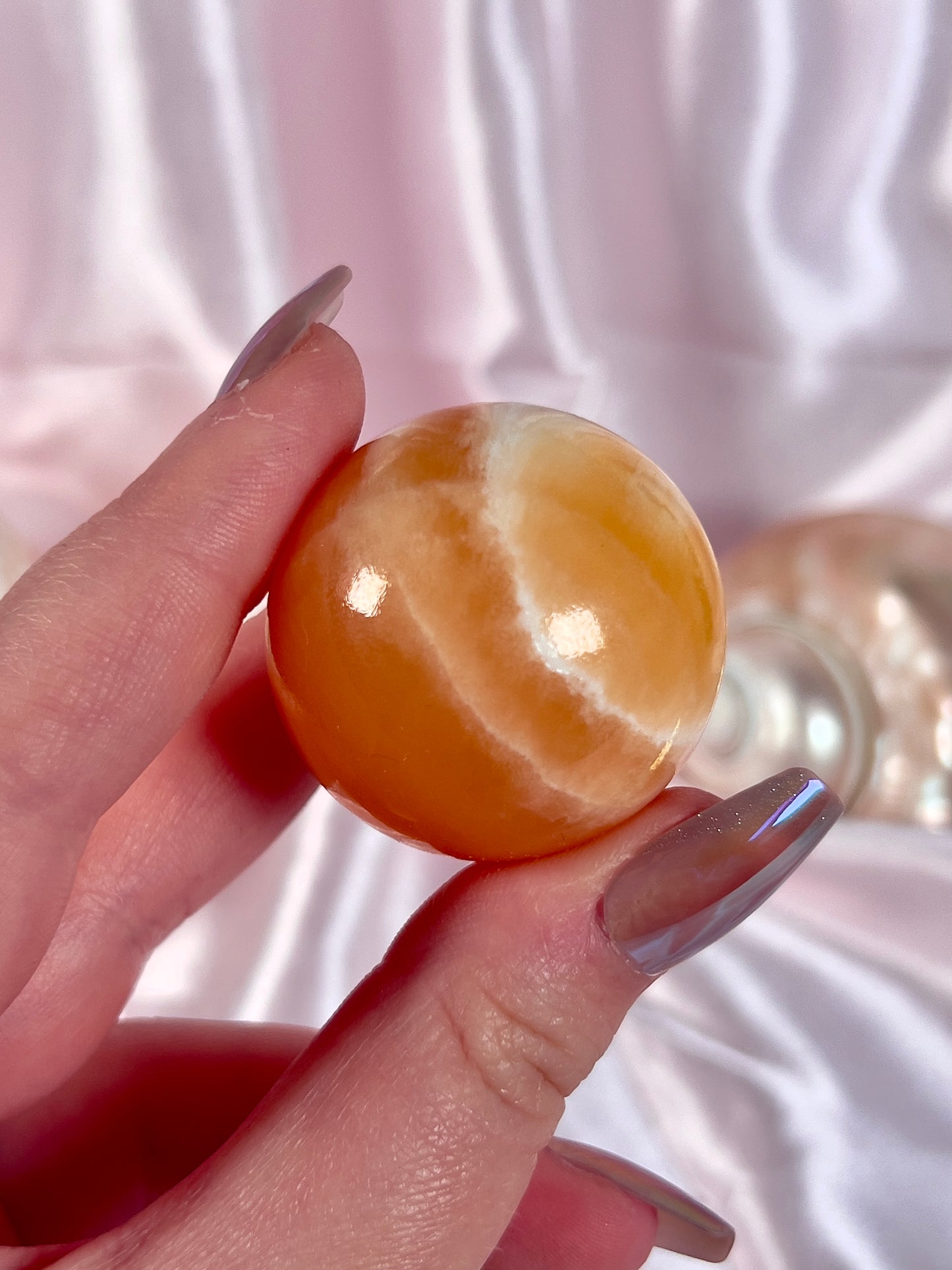 Orange Calcite Heart or Sphere