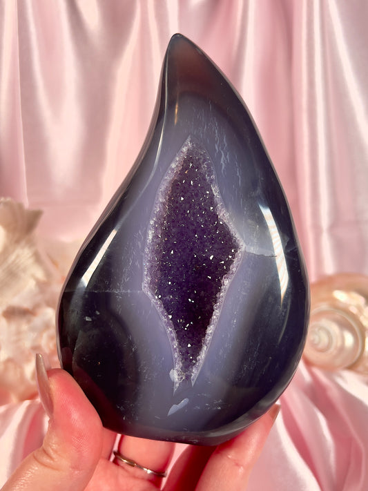 Amethyst + Agate Flame from Brazil
