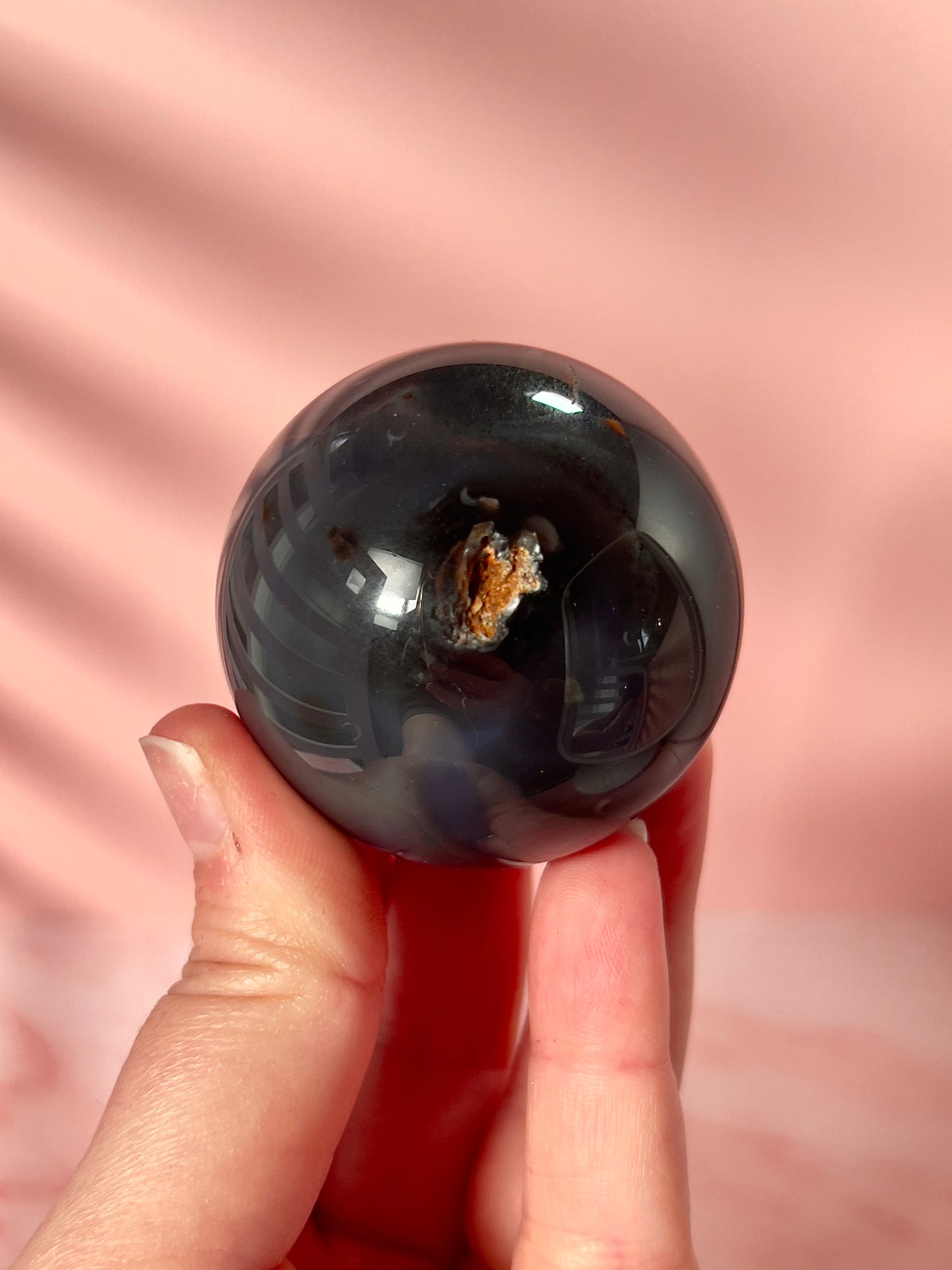 Imperfect Banded Agate Sphere