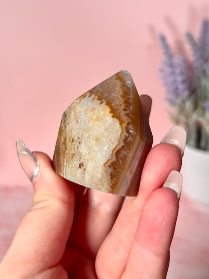 Yellow Druzy Agate Tower