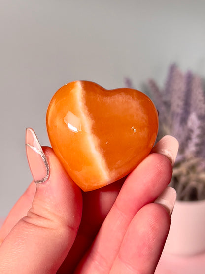 Orange Calcite Heart or Sphere