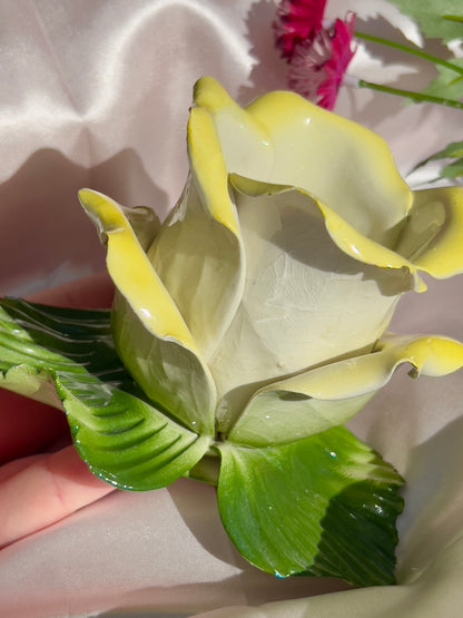 Vintage Yellow Flower Sphere Holder