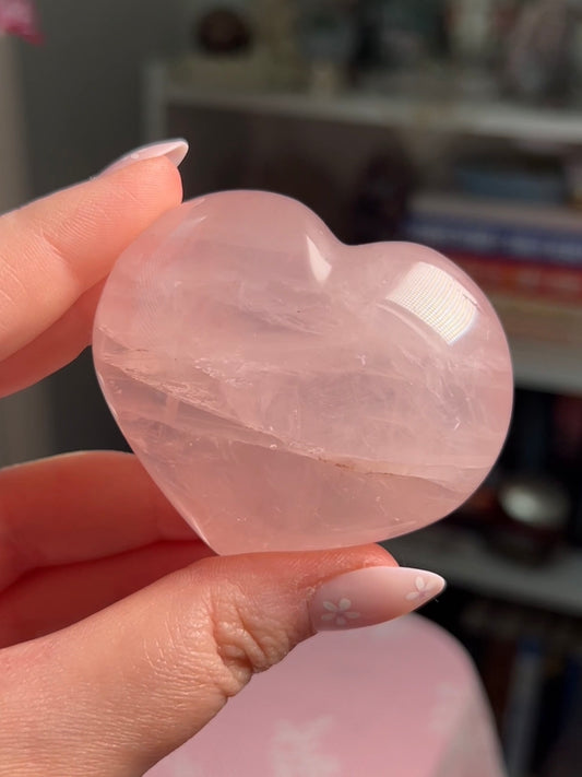 Juicy Pink Star Rose Quartz Heart