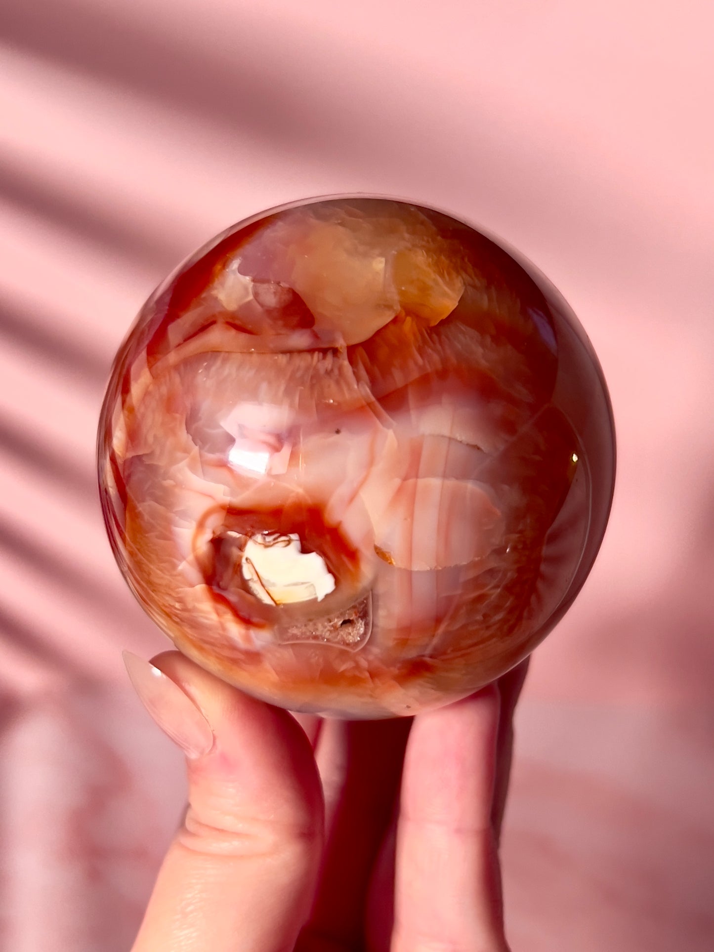 Warm Pink Carnelian Sphere