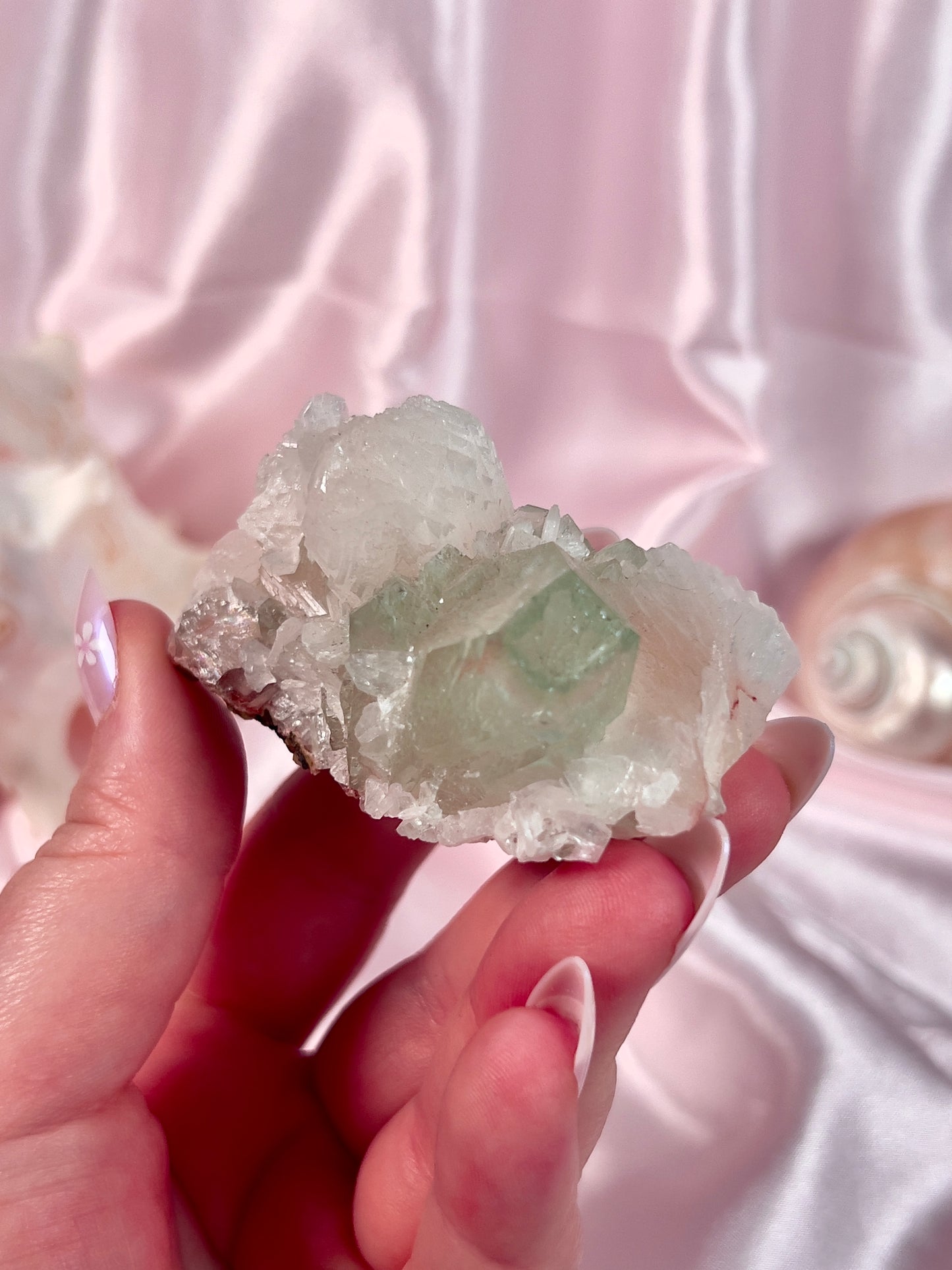 Mint Apophyllite and Stilbite Specimen