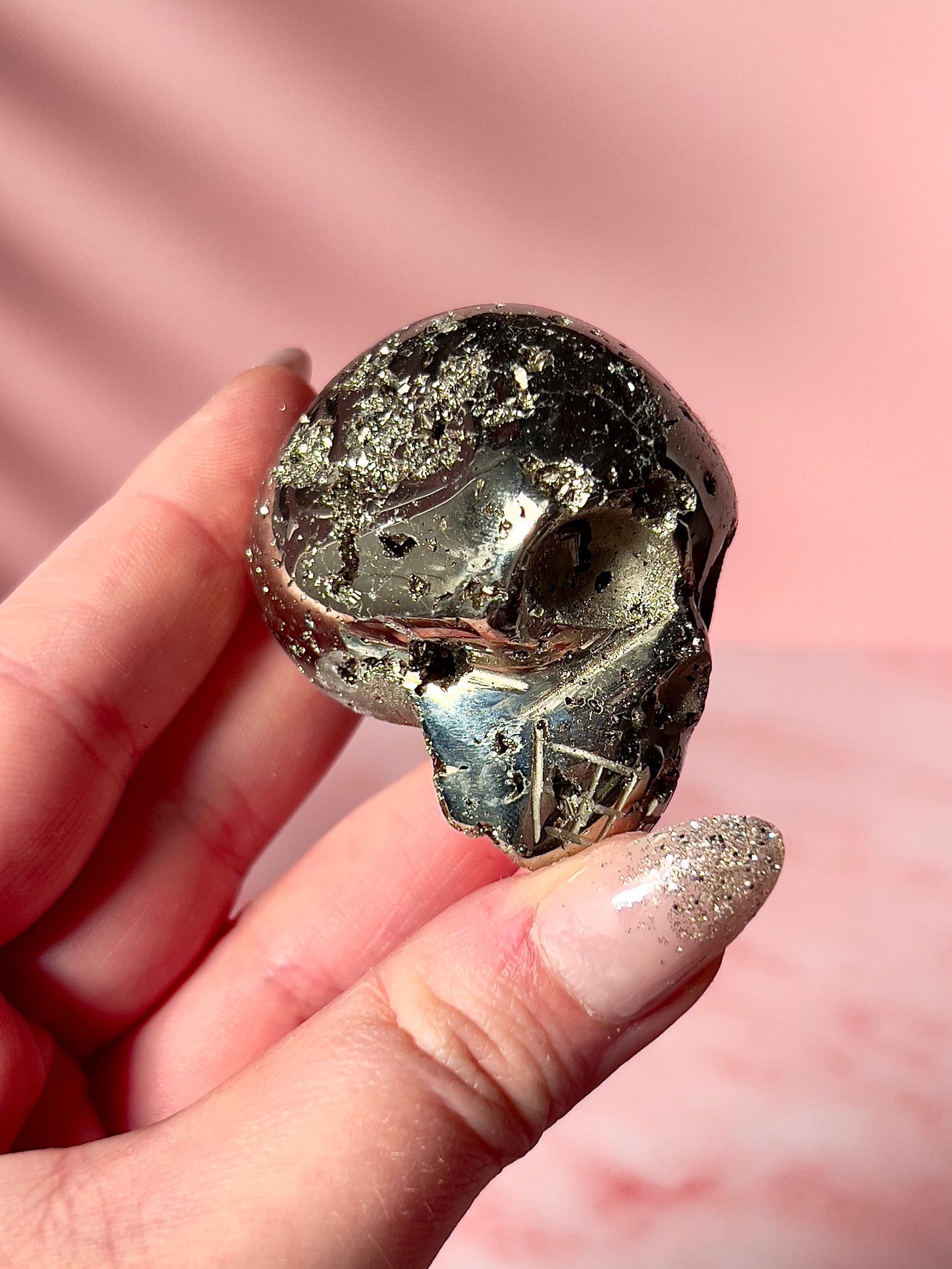 Druzy Cubic Pyrite Skull - Intuitively Chosen