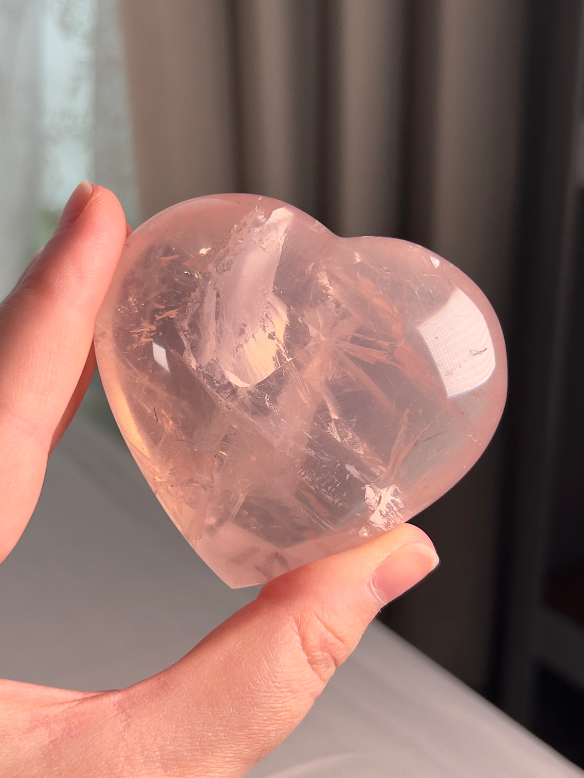 Icy Star Rose Quartz Heart