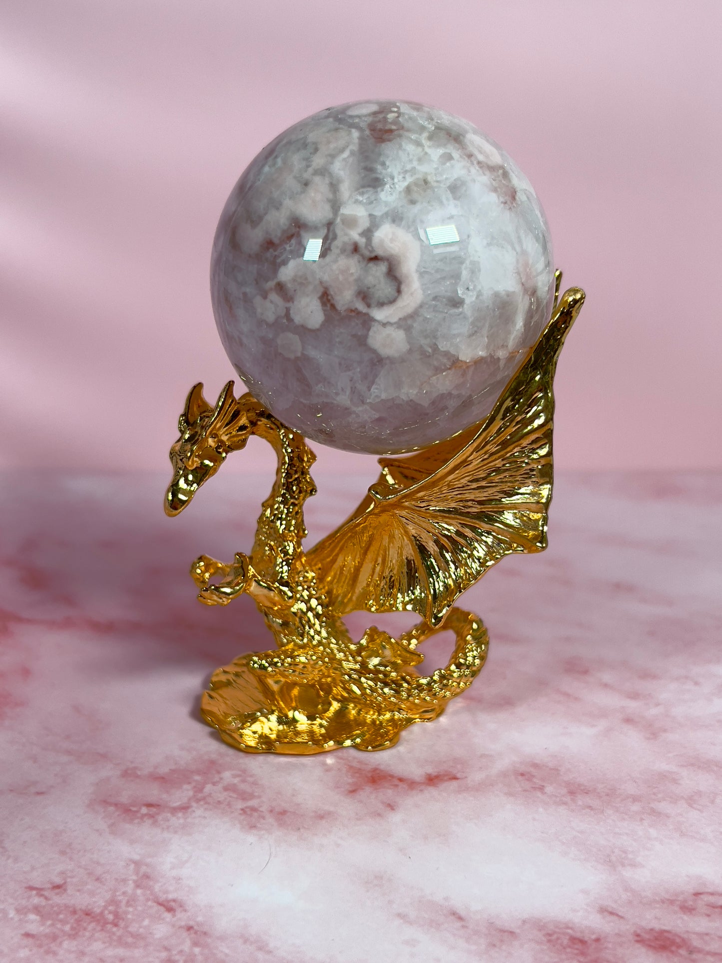 Gold Dragon Double Sphere Stand