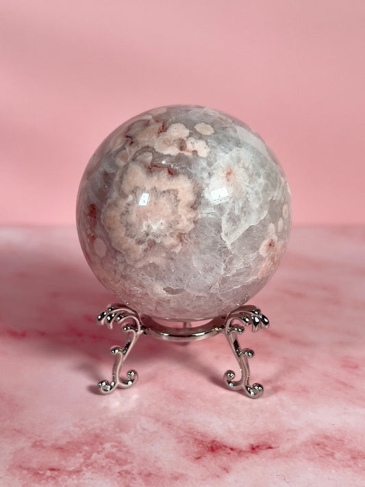 Silver Ornate Sphere Stand
