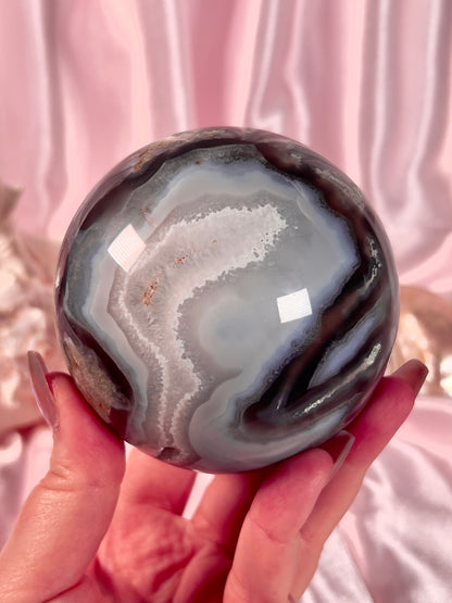 Large Moody Moss Agate Spherea