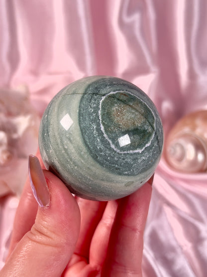 Pastel Minty Green Unicorn Jasper Sphere