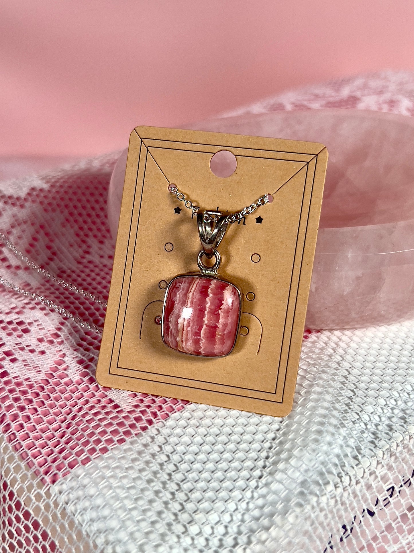 Rhodochrosite Sterling Silver Necklace