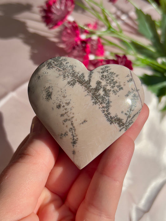 pink picture jasper crystal heart 