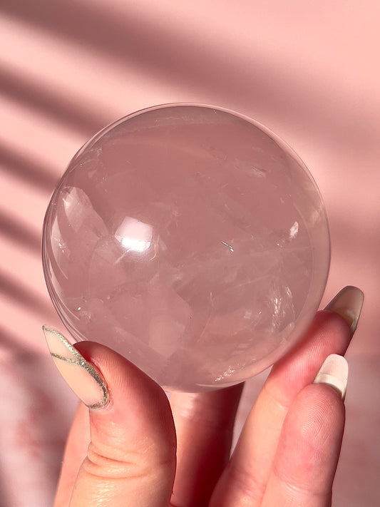 Gemmy Rose Quartz Sphere “K”