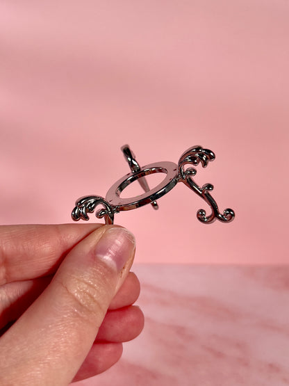 Silver Ornate Sphere Stand