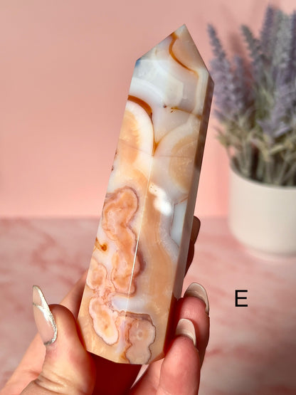Carnelian Flower Agate Towers - Choose Your Own