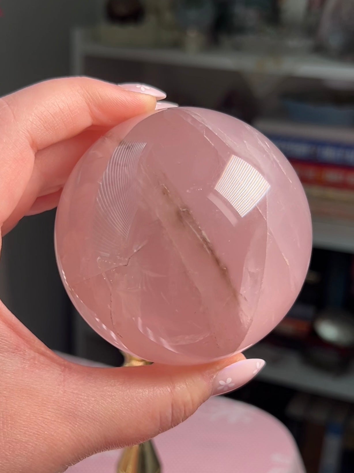 Gemmy Double Star Rose Quartz Sphere