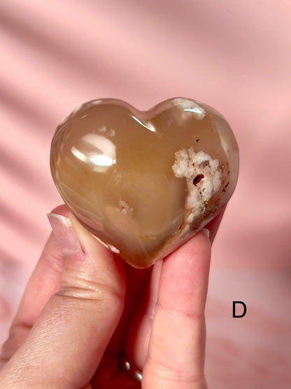Flower Agate Hearts from Madagascar - Choose Your Own