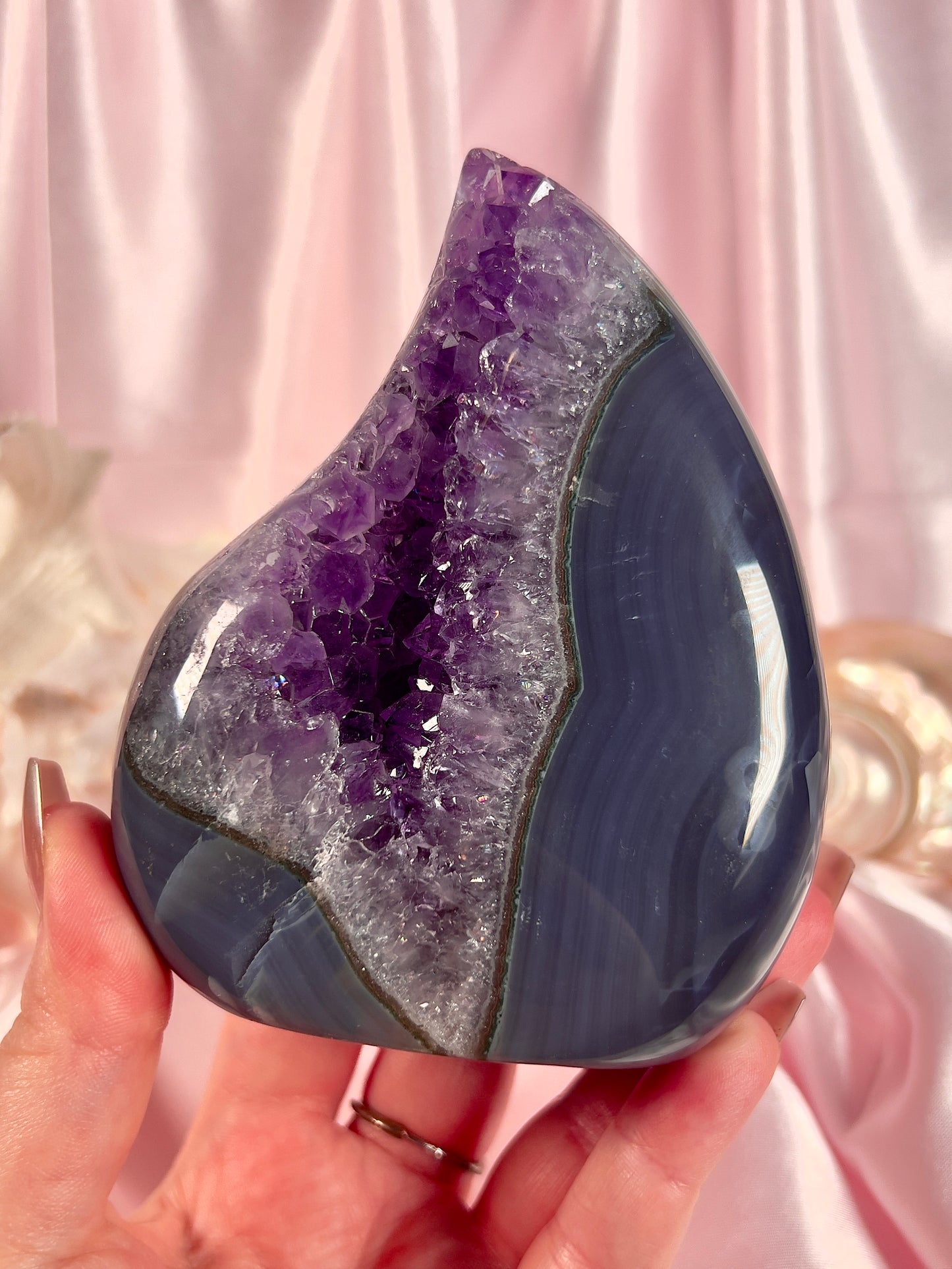 Amethyst + Agate Flame from Brazil