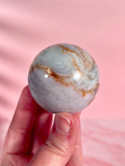 Blue Flower Agate Sphere