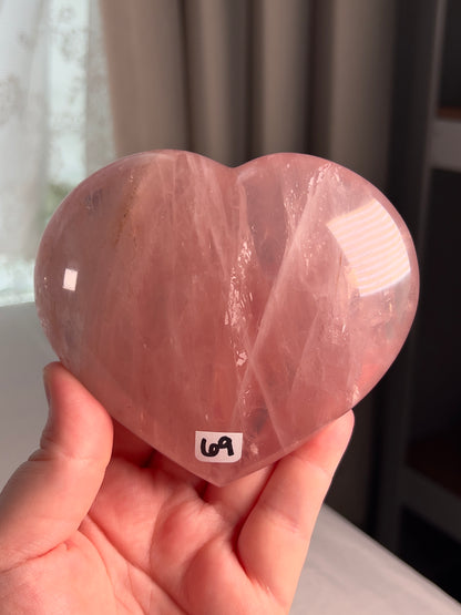 Juicy Pink Star Rose Quartz Heart