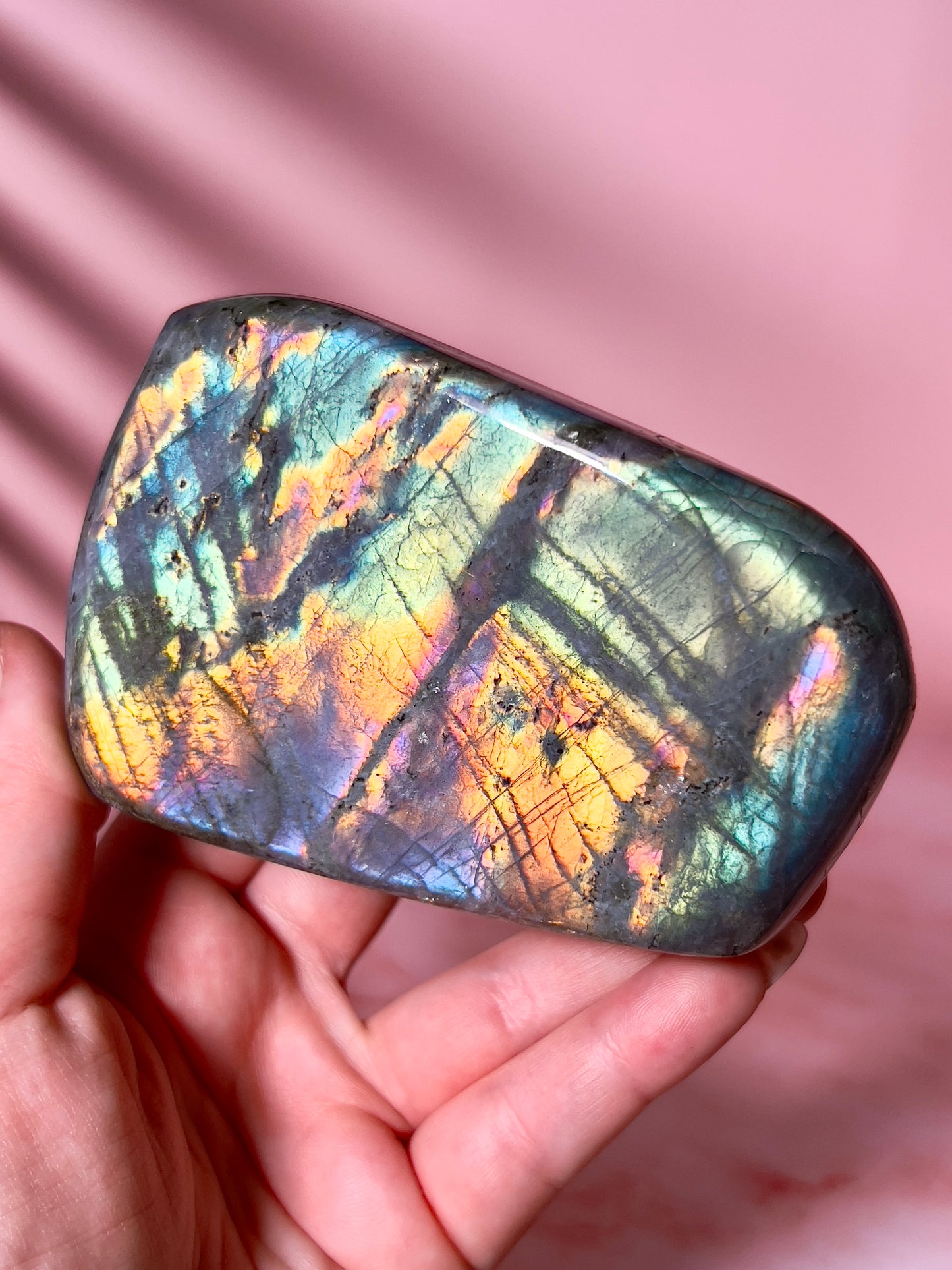 Rainbow Green Labradorite Freeform