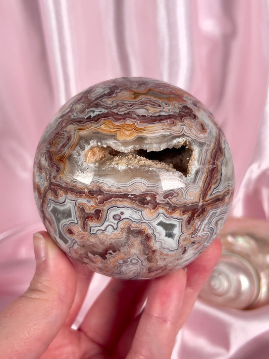 Crazy Lace Agate Sphere from Mexico