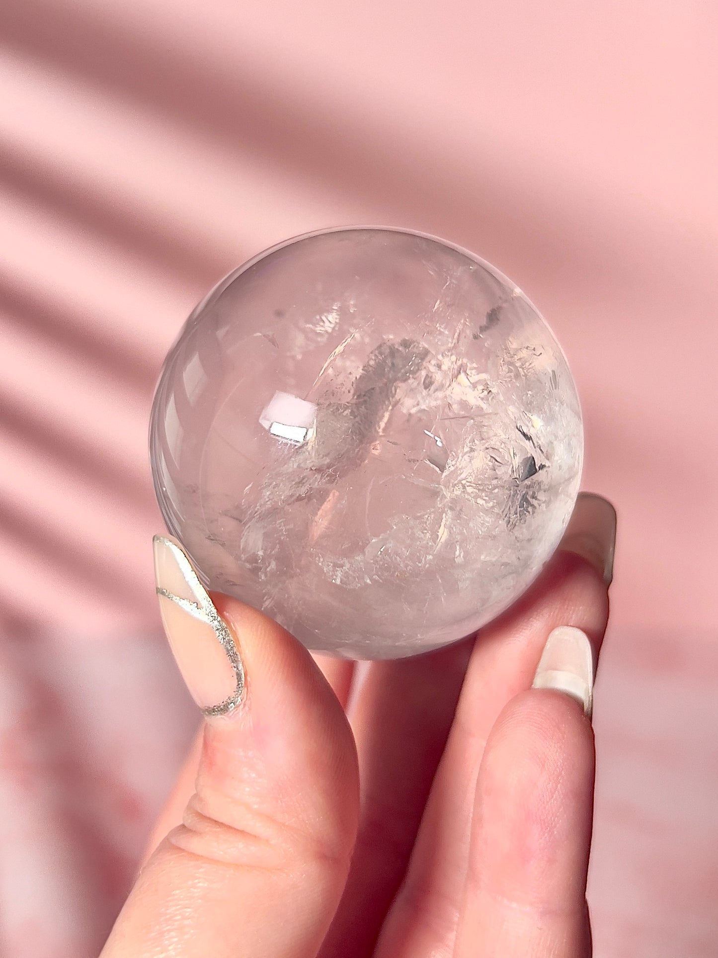 High Quality Ice Rose Quartz Sphere