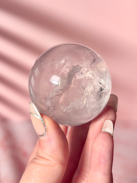 High Quality Ice Rose Quartz Sphere