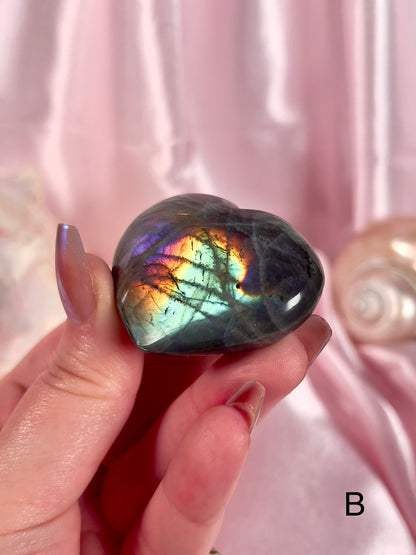 Sunset Labradorite Hearts - Choose Your Own