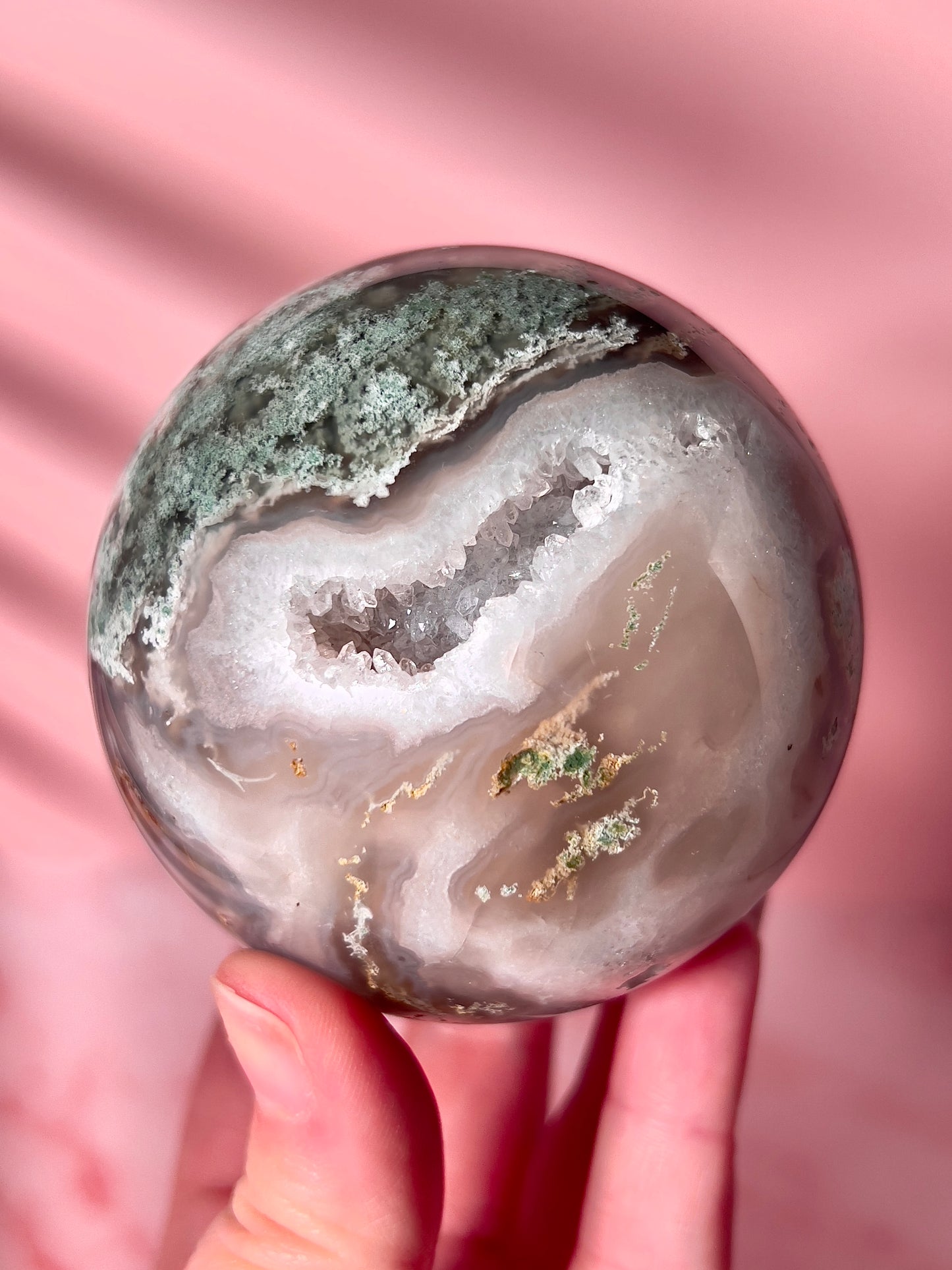 moss agate statement sphere