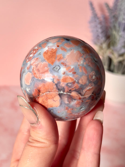 Imperfect Cotton Candy Agate Sphere