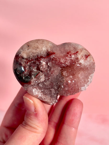 Druzy Pink Amethyst Heart