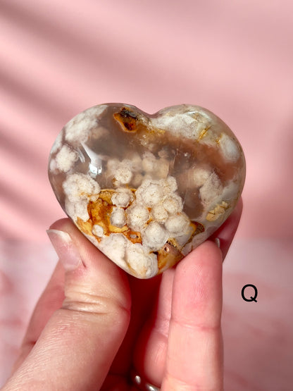 Flower Agate Hearts from Madagascar - Choose Your Own