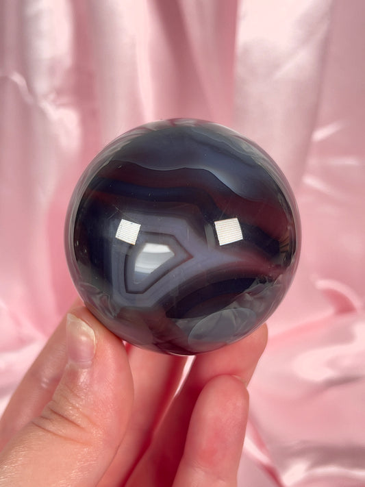 Moody Strawberry Swazi Agate Sphere